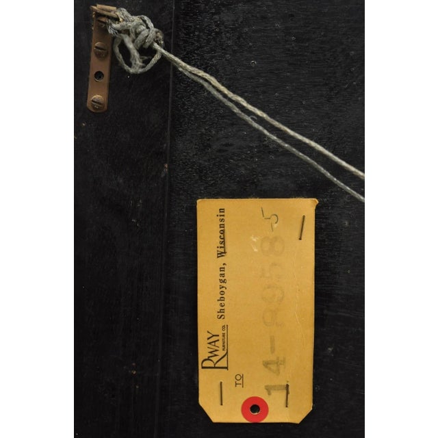 Glass Vintage Rway Mid Century Modern Minimalist Glass Rectangular Bowed Wall Mirror For Sale - Image 7 of 11
