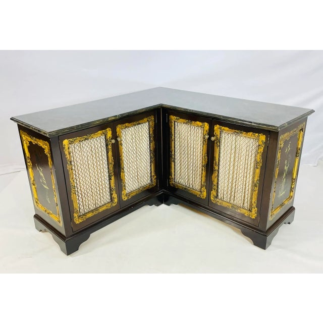 Vintage corner cabinet designed and manufactured in Los Angeles in the style of Phyllis Morris of Beverly Hills. This is a...