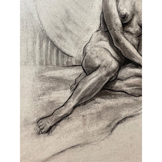1940s Vintage Frederick William Weber Mixed Media Nude Still Realism Sketch Drawing For Sale - Image 5 of 11