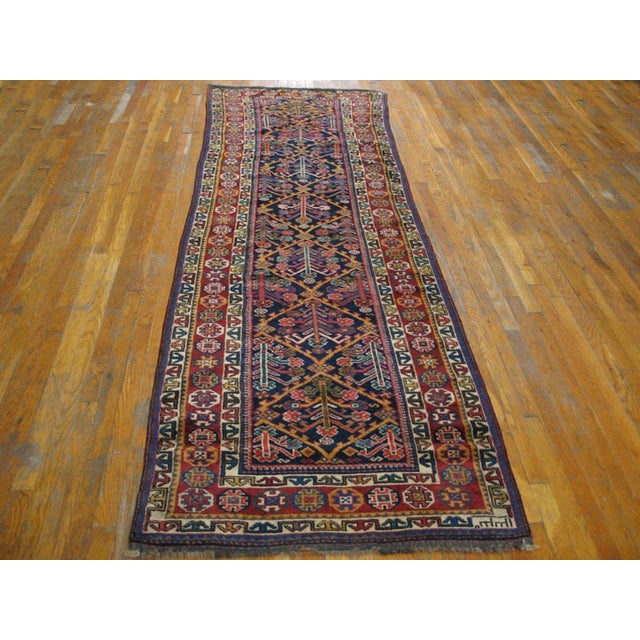 Antique N.W.Persian rug, size: 3'4" x 10'3". Antique N.W. Persian Persian Blue 1930s Rug, Circa Date: 1930s. This...