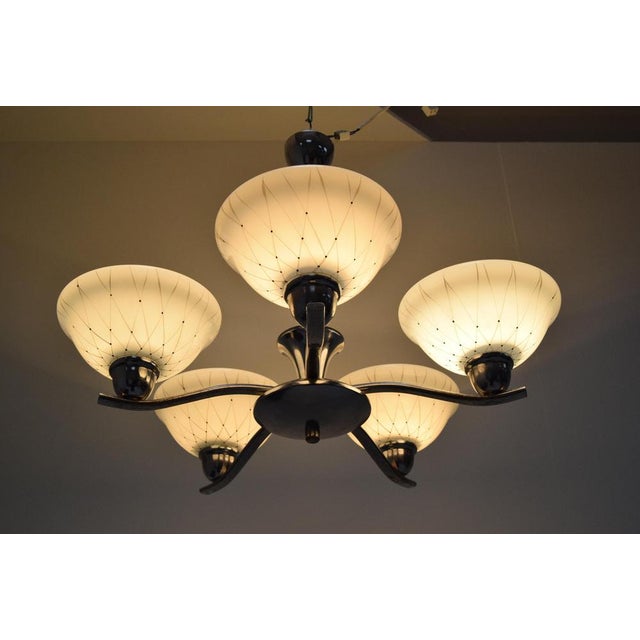 Mid-Century Chandelier attributed to Company Drukov, 1960s For Sale - Image 13 of 17