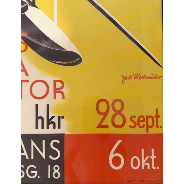 1950s Jerk Werkmäster - Swedish Ilis-Flyg Aviation Poster, Color Lithograph For Sale - Image 4 of 6