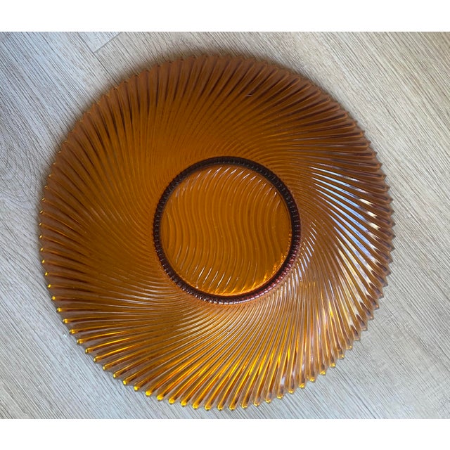 Vintage Mid-Century Modern Amber Glass Bowls- Set of Two For Sale - Image 4 of 5