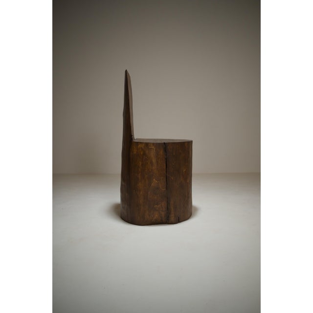 Vintage French Vernacular Monoxyl Chairs in Birch, 1960s, Set of 4 For Sale - Image 15 of 18