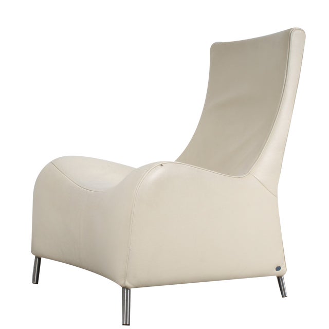 Vintage DS 264 White Leather Lounge Chair by Matthias Hoffmann for De Sede , 1990s For Sale