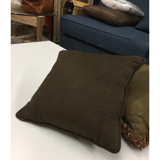 Contemporary West Elm Deep Brown Microfiber Toss Pillow Chairish