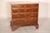 George I style burl elm and walnut chest of drawers, made by Burton Ching, late 20th century. With a four section burl elm...