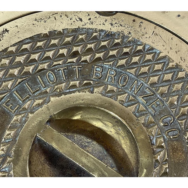 1950s Brass Deck Passage Plate by Elliott Bronze For Sale - Image 5 of 6