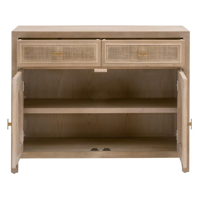 Cane Media Cabinet, Smoke Gray Oak For Sale - Image 12 of 12