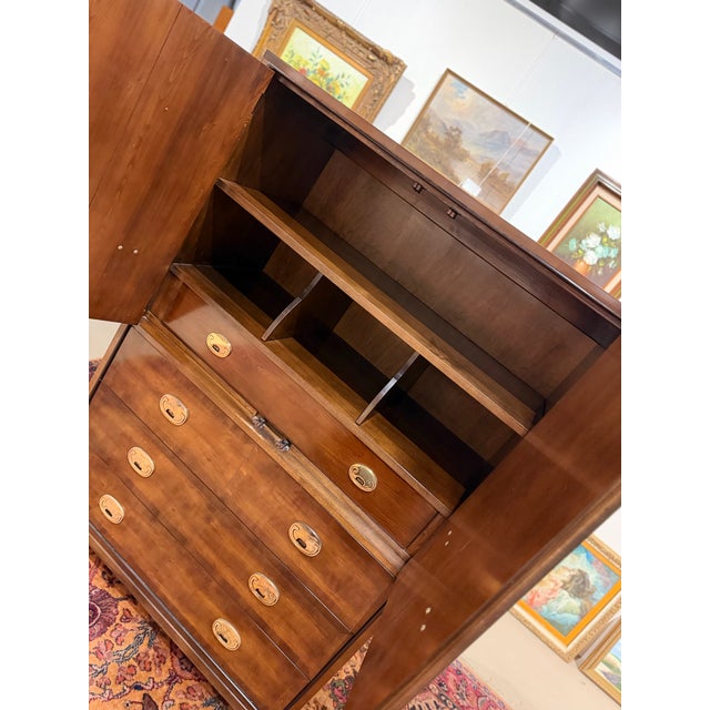 Wood Vintage 1970s Campaign-Style Oak Gentleman's Chest For Sale - Image 7 of 9