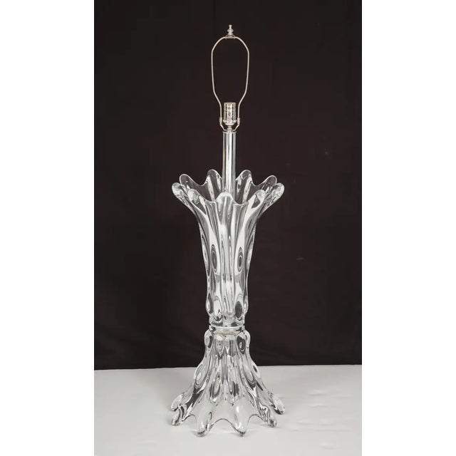 1970s Large Glass Table Lamp For Sale - Image 5 of 7