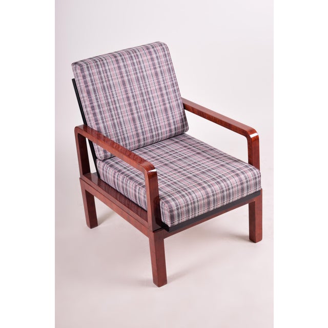 Textile Art Deco Armchairs, Czech, 1930s, Set of 2 For Sale - Image 7 of 11