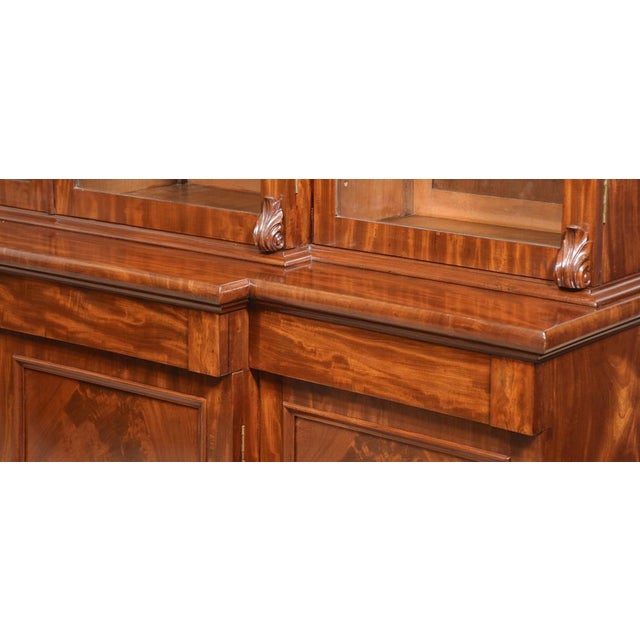 Mahogany Library Breakfront Bookcase, 19th Century For Sale - Image 15 of 18