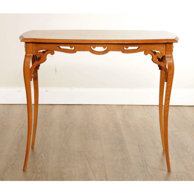 Antique French Art Nouveau Marquetry Inlaid Table For Sale - Image 9 of 13