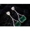 Natural zambian high quality Emerald diamond earring in 18k gold For Sale - Image 9 of 18