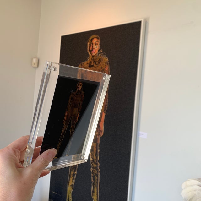 2020s "Moon Drop" Contemporary Expressionist Portrait Photograph in Lucite Frame For Sale - Image 5 of 13