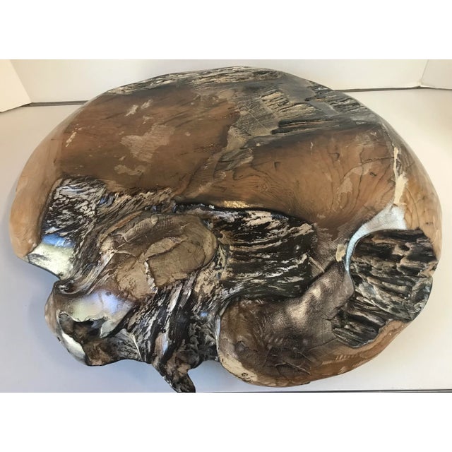 Brown Early 21st Century Organic Modern Handmade Teak Root Bowl For Sale - Image 8 of 9