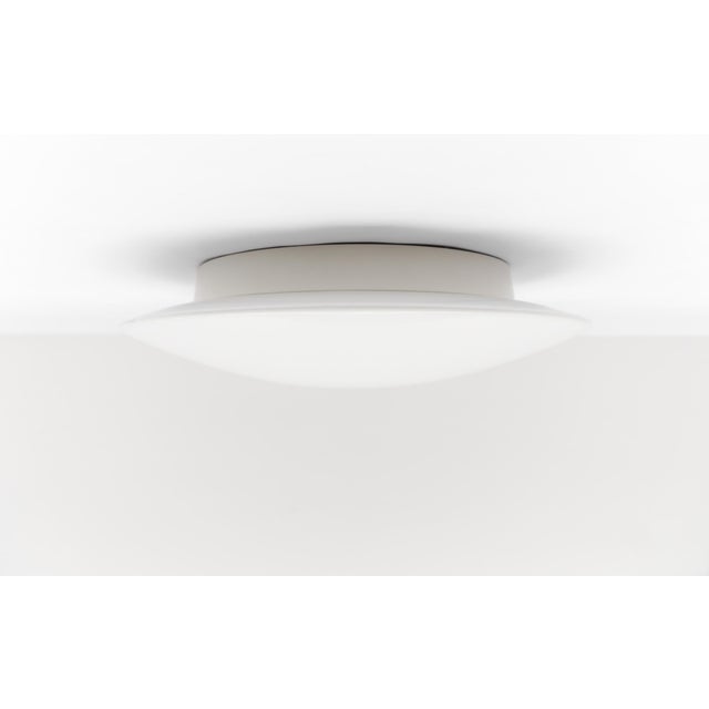 White Large Opaline Glass Discus Ceiling Lamp by Limburg Bega, 1980s For Sale - Image 8 of 12