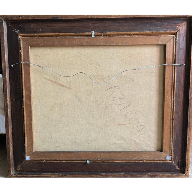 1940's Original Oil on Canvas-"Autumn Still Life"-Antique Frame For Sale - Image 4 of 11