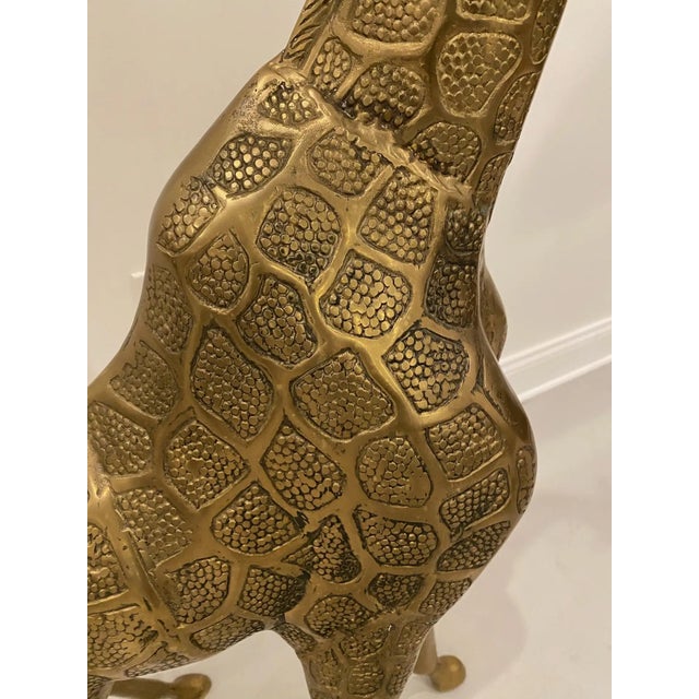 Gold Mid-Century Modern Standing Metal Giraffe For Sale - Image 8 of 10