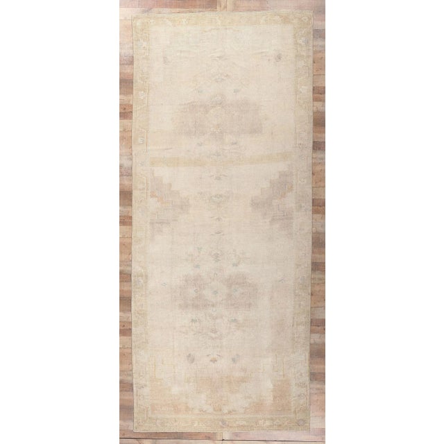 Mid 20th Century Muted Vintage Turkish Oushak Rug, 06'06 X 15'03 For Sale - Image 9 of 10