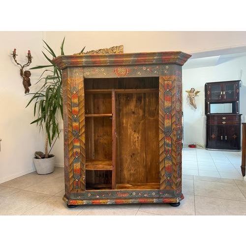 Tyrolean Farmhouse Hand-Painted Bookcase For Sale - Image 12 of 18