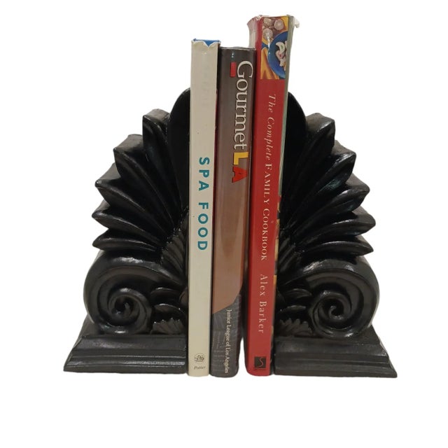 Black Wood Scroll Fleur Bookends Pair These beautiful scroll shaped bookends add traditional glamour to any room. Lovely...