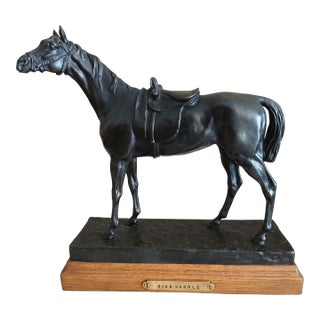 Late 20th Century Jules Moiginez Bronze Side Saddle Horse Sculpture For Sale