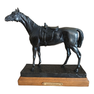 Late 20th Century Jules Moiginez Bronze Side Saddle Horse Sculpture