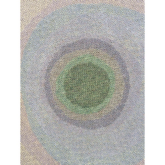Sculpture Materials Orna Feinstein "Tree Spirit #83" Contemporary Green & Blue Toned Concentric Circle Abstract, 2023 For Sale - Image 7 of 9