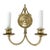 Vintage Neoclassical Style Solid Brass Wall Sconce 2 Light Arm Urn Design For Sale