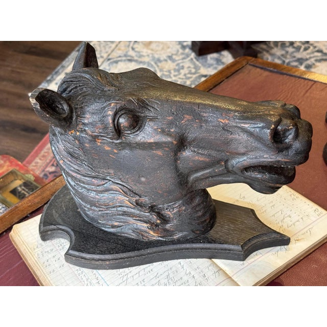19th Century Wooden Horse Head Trade Sign For Sale - Image 9 of 18