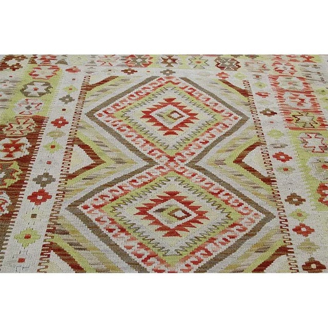Traditional Handwoven Turkish Kilim Area Rug 5'1" X 6'1" For Sale - Image 4 of 10