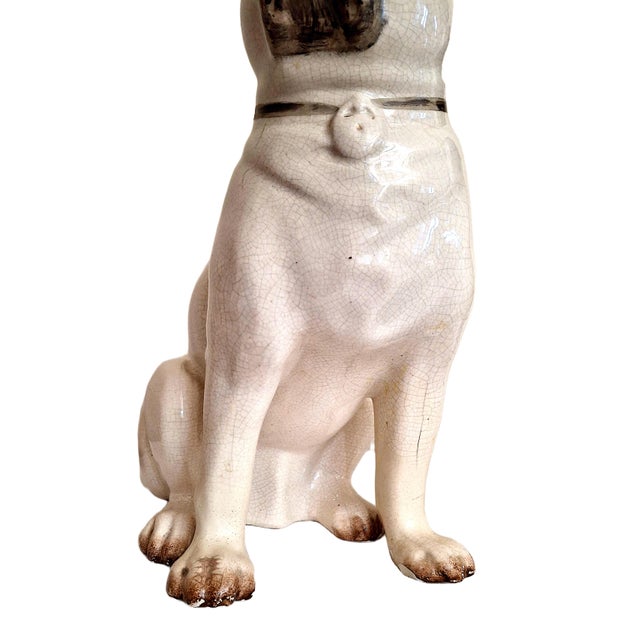 Late 19th Century Antique Pair of Staffordshire Pug Dogs For Sale - Image 5 of 17