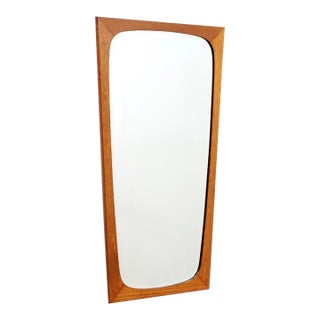 Vintage 1960s Danish Teak Wall Mirror For Sale