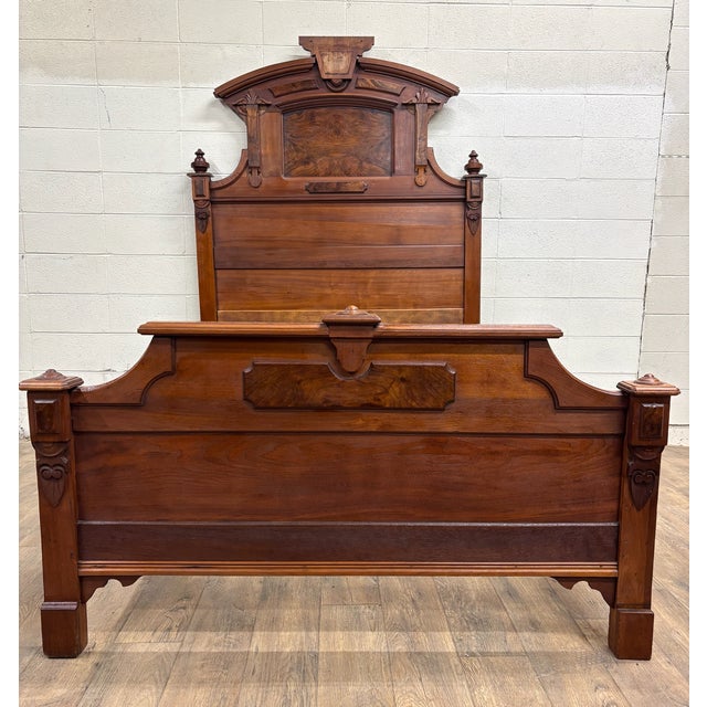 Antique Full Size Victorian Monumental Eastlake Carved High Back Bed For Sale In Kansas City - Image 6 of 16