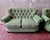 Vintage Chesterfield Style Sofas in Green Fabric, Set of 2 For Sale - Image 10 of 15