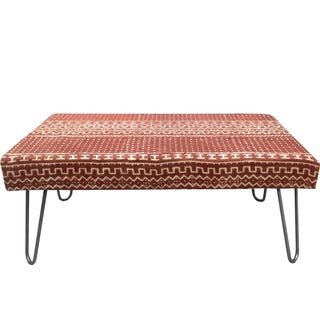 Minimalist Sienna Mudcloth Bench Ottoman For Sale