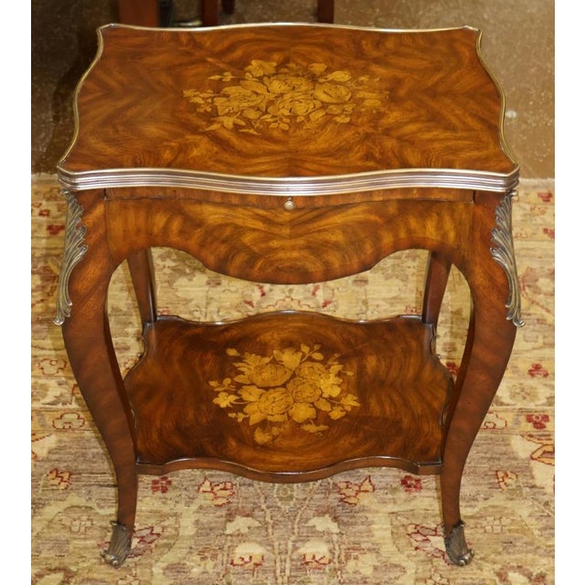 Maitland Smith Louis XV Style Mahogany Ormolu Mounted Cocktail End Table Dimensions : 23" Wide X 17" Deep X 28.25" Tall...