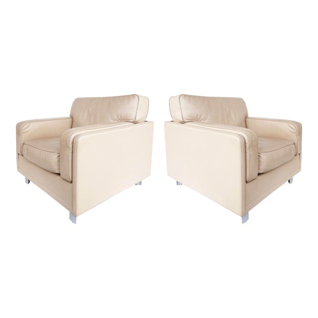 Italian Poltrona Frau Fine Leather "Socrate" Club Chairs, 2006- Pair For Sale