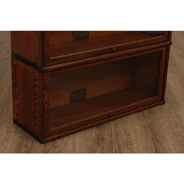 Globe Wernicke Oak Five-Stack Barrister Bookcase For Sale - Image 9 of 12