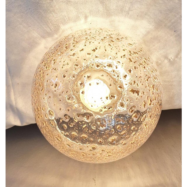 1970s Metal Ceiling Lamp with Murano Glass and Gold Tinsel Shade from Temde, 1970s For Sale - Image 5 of 8