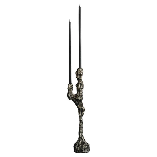 Omnia Vanitas Vanité 4 Candelabra in Patinated Cast Bronze by William Guillon For Sale - Image 11 of 11