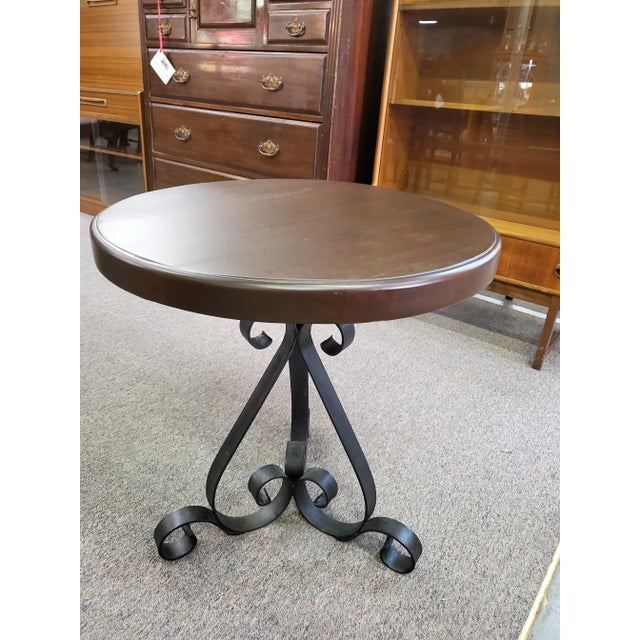 Vintage Traditional Iron/Metal Side Table For Sale - Image 4 of 7