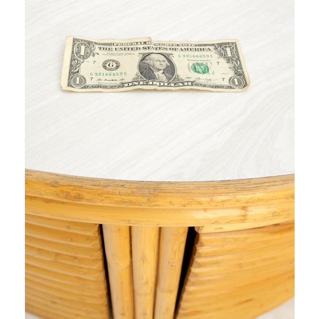 Ficks Reed Hi-Lo Convertible Reed Coffee Dinette Game Table w/ Nesting Benches Stools Chair For Sale - Image 4 of 17