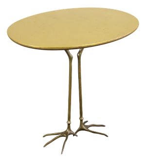 Meret Oppenheim Traccia Side Table in Wood Gold Leaf and Bronze by Gavina, 1980s
