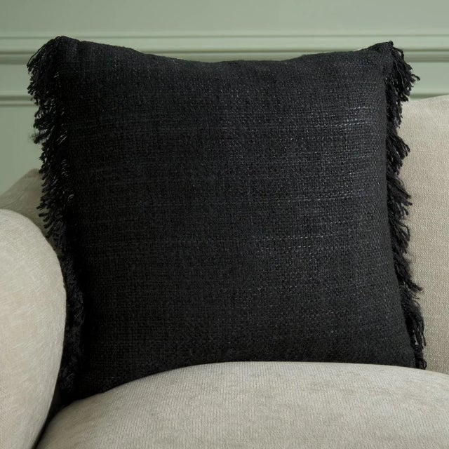 Coastal Lumiza Pillow - Black - 20" x 20" For Sale - Image 3 of 4