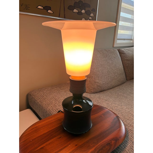 Mid 20th Century Mid 20th Century Tapio Wirkkala Rosenthal Studio Line Black Porcelain Table Lamp For Sale - Image 5 of 9