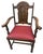 Antique 1920s Spanish Revival Oak Dining Chairs With New Burgundy Seat Upholstery - Set of 6 The armchair is 26 w x 19 d x...