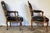 French 19th Century Walnut Louis XV Style Carved Frame Chairs Upholstered in Black Faux Leather - A Miss-Matched Pair For Sale - Image 3 of 12